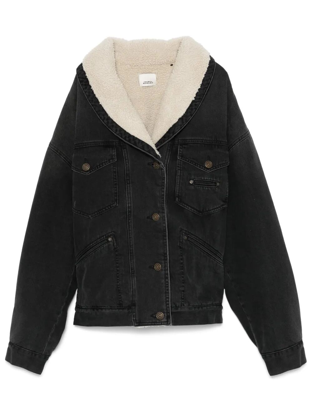 PIMIA DENIM AND FAUX FUR JACKET