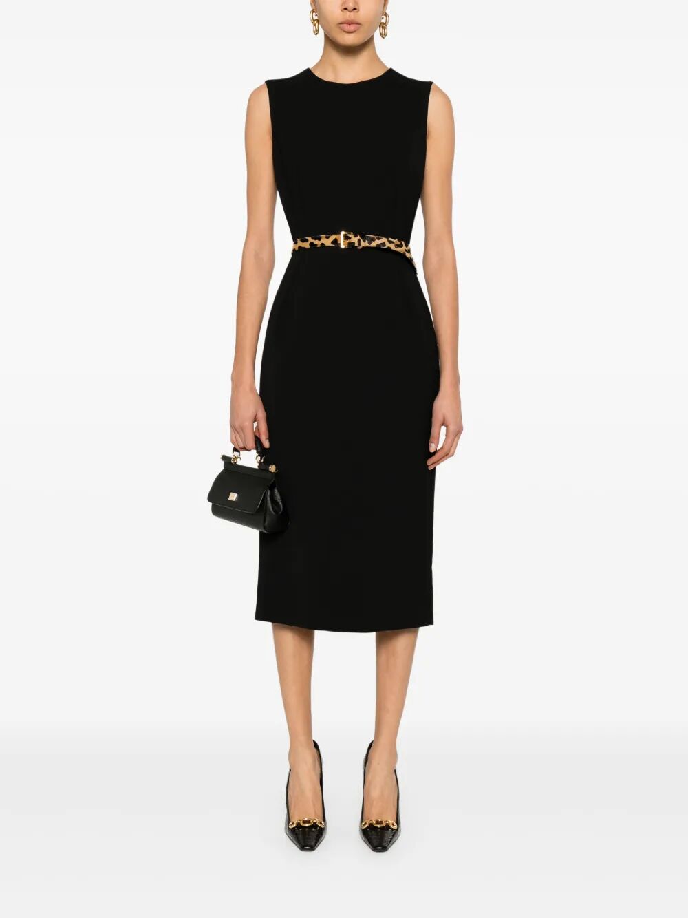 SLEEVELESS SHEATH MIDI DRESS