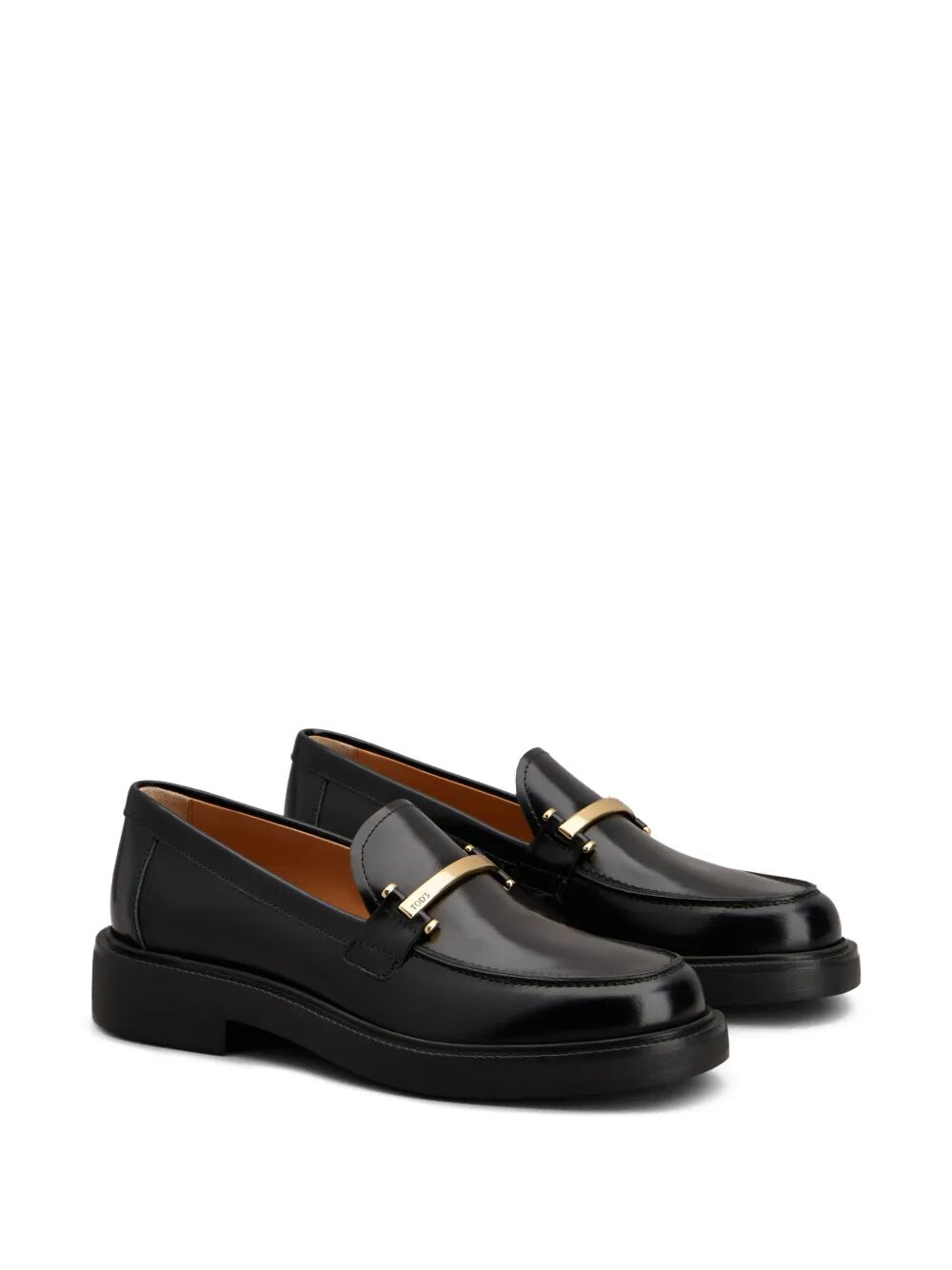 LEATHER LOAFERS WITH METAL BAR