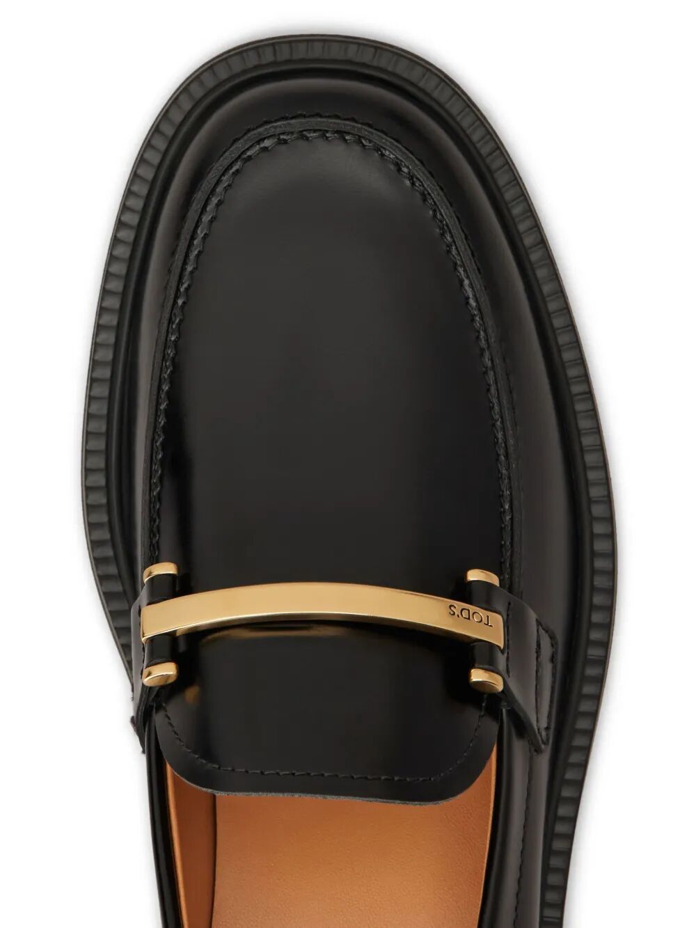 LEATHER LOAFERS WITH METAL BAR