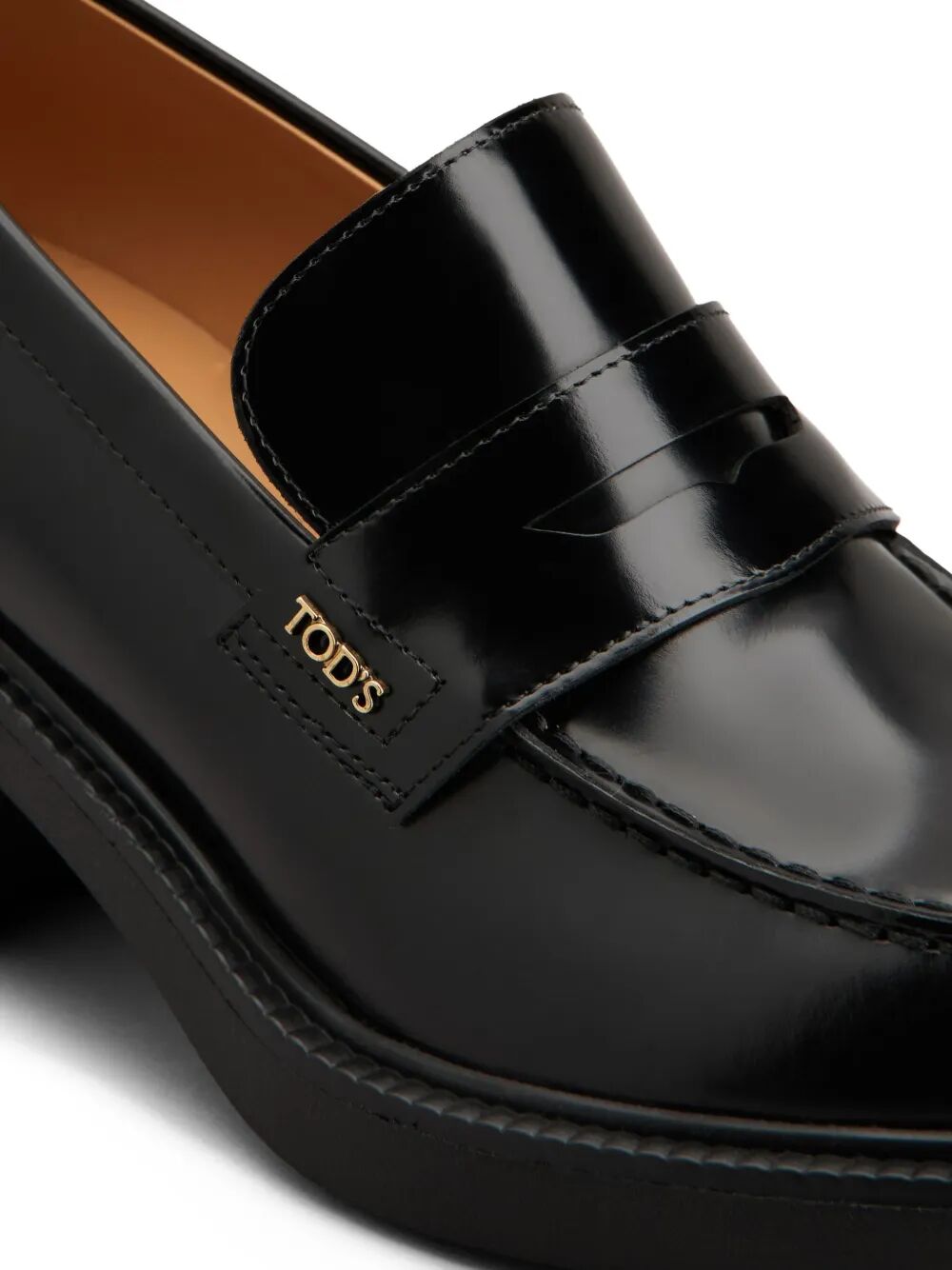 LEATHER HEELED PENNY LOAFERS