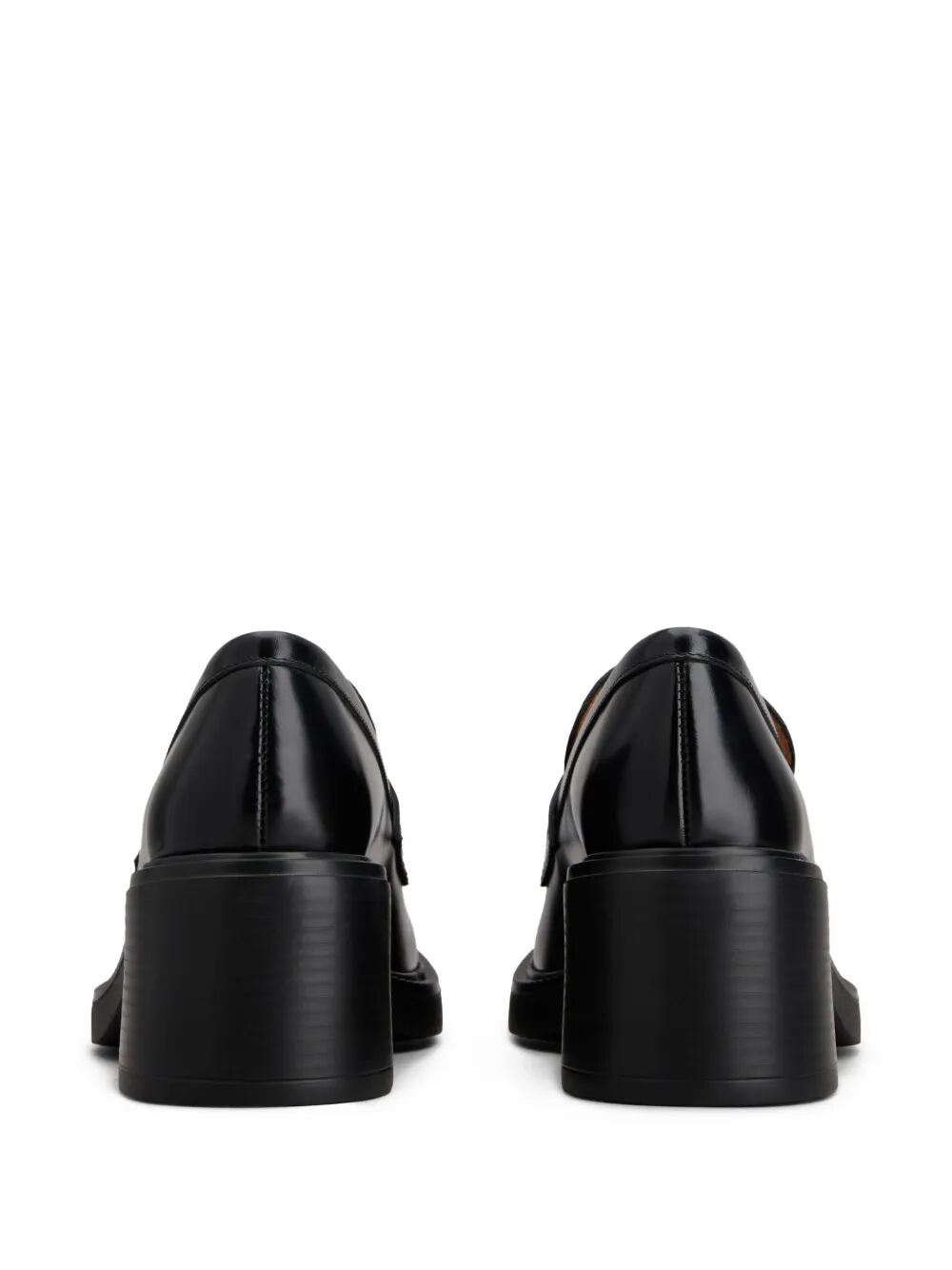 LEATHER HEELED PENNY LOAFERS