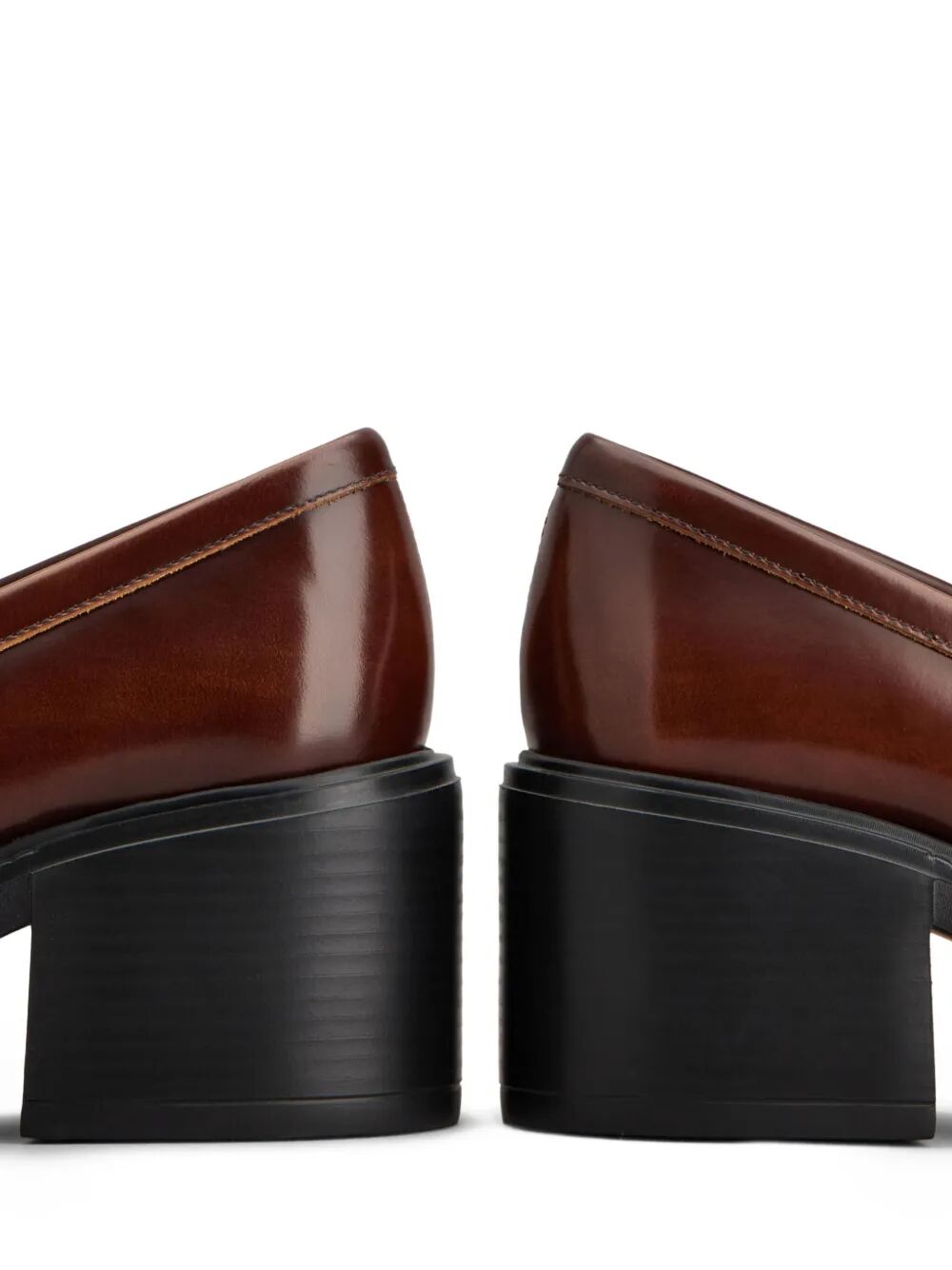 LEATHER HEELED PENNY LOAFERS
