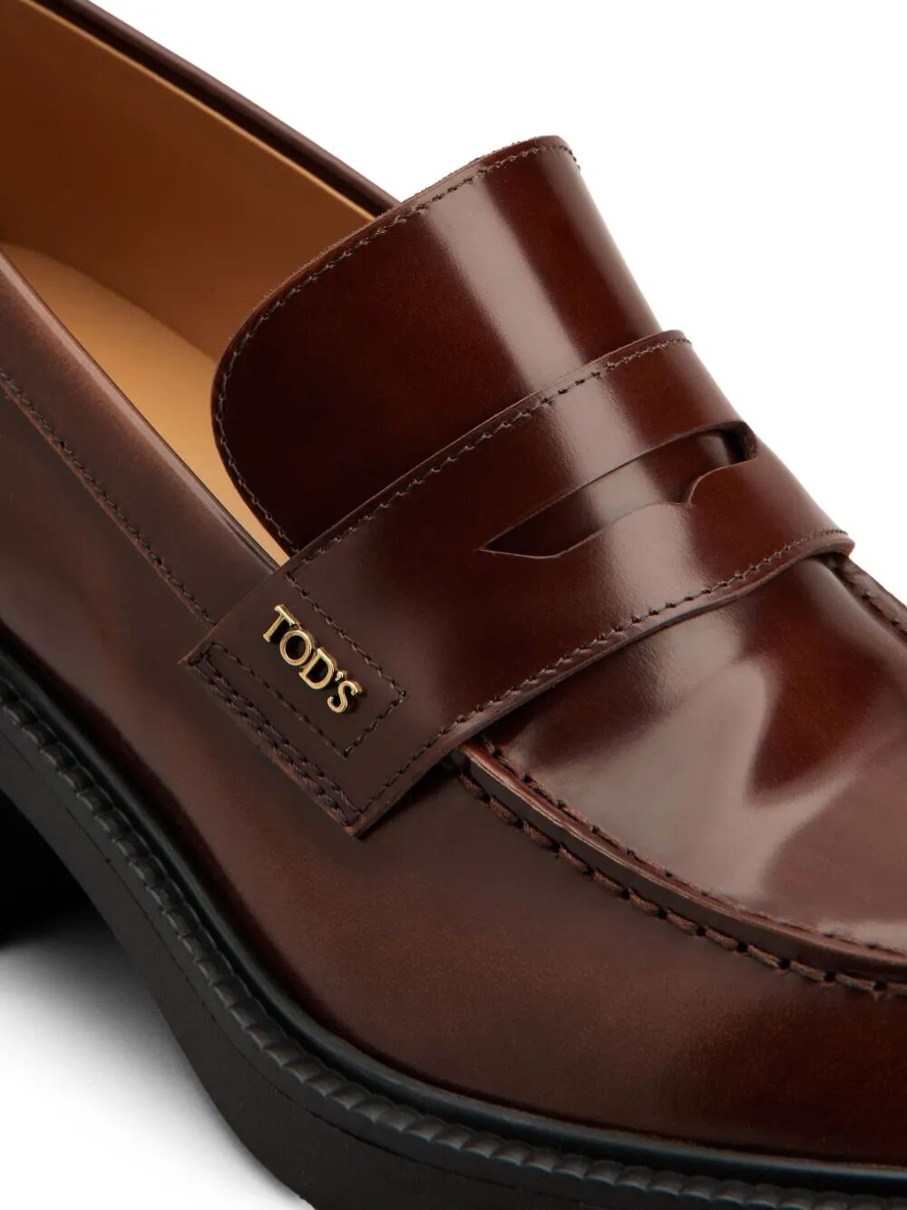 LEATHER HEELED PENNY LOAFERS