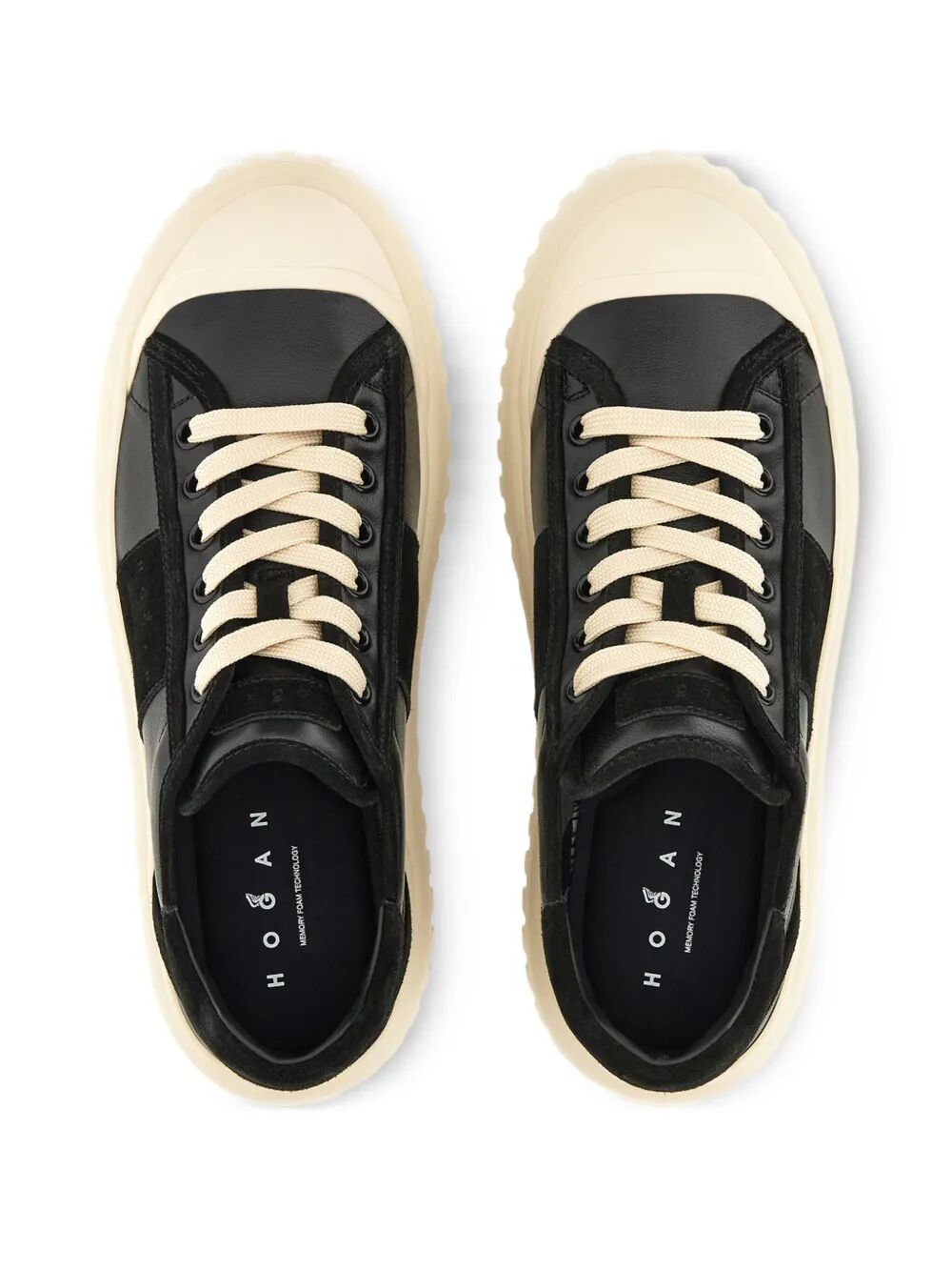 H-STRIPES NAPPA LEATHER AND SUEDE SNEAKERS