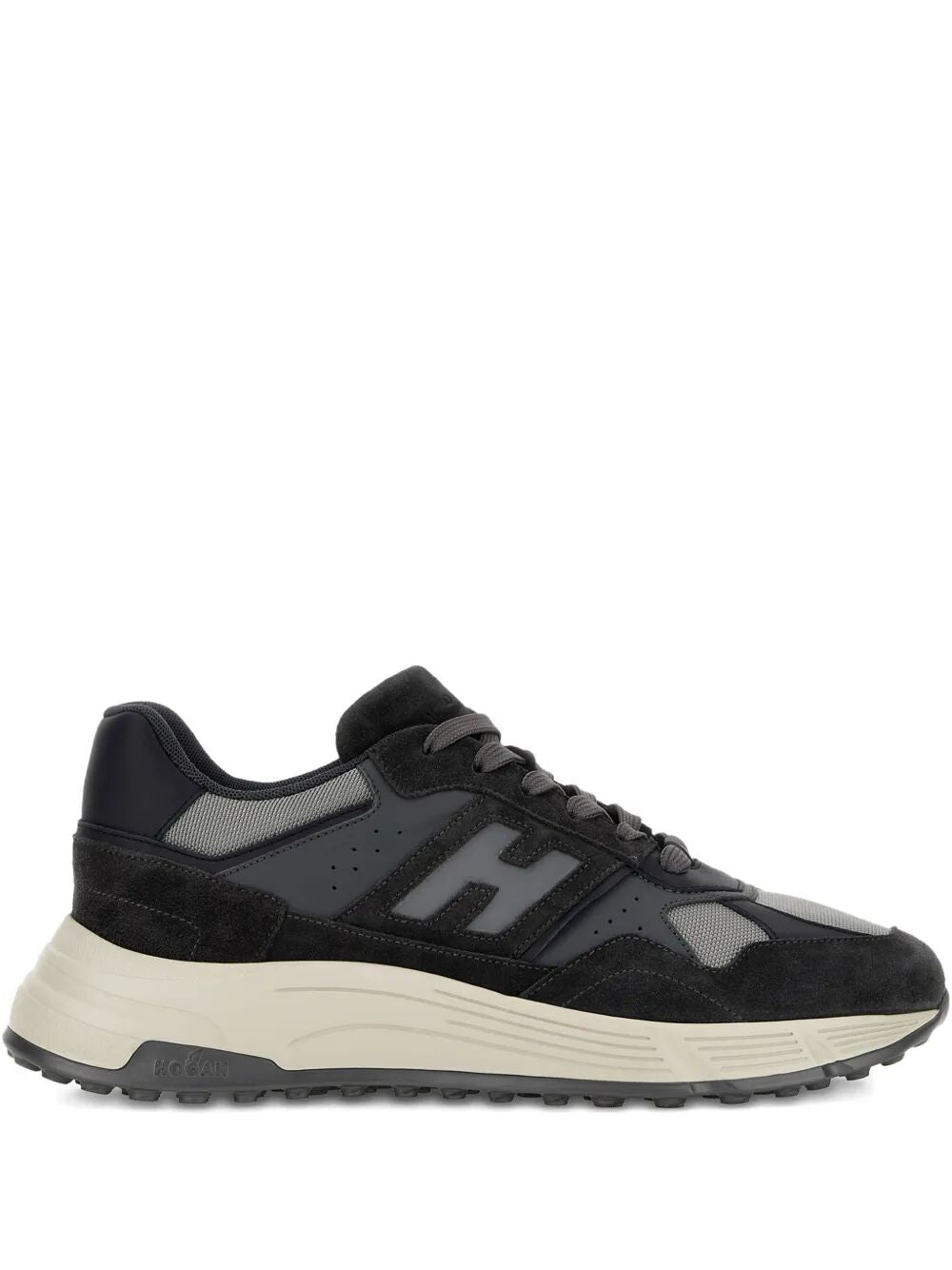 SUEDE AND SMOOTH LEATHER HYPERLIGHT SNEAKERS WITH TECHNICAL FABRIC INSERTS