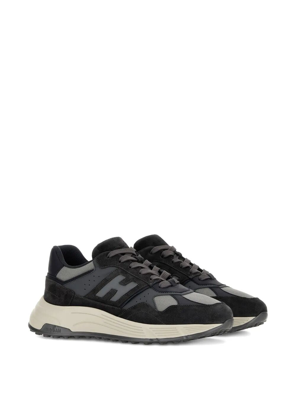 SUEDE AND SMOOTH LEATHER HYPERLIGHT SNEAKERS WITH TECHNICAL FABRIC INSERTS