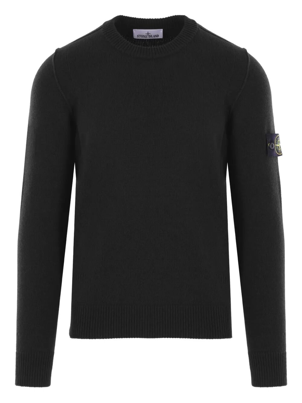 CREW NECK WOOL SWEATER WITH REVERSE STITCH DETAILS