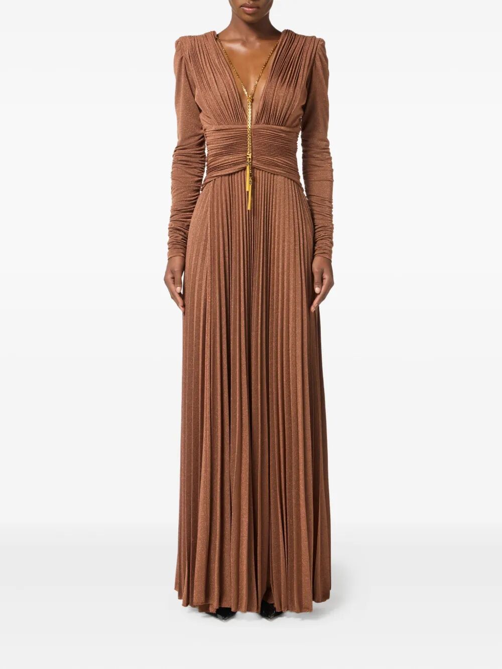 ABITO RED CARPET IN JERSEY LUREX CON COLLANA