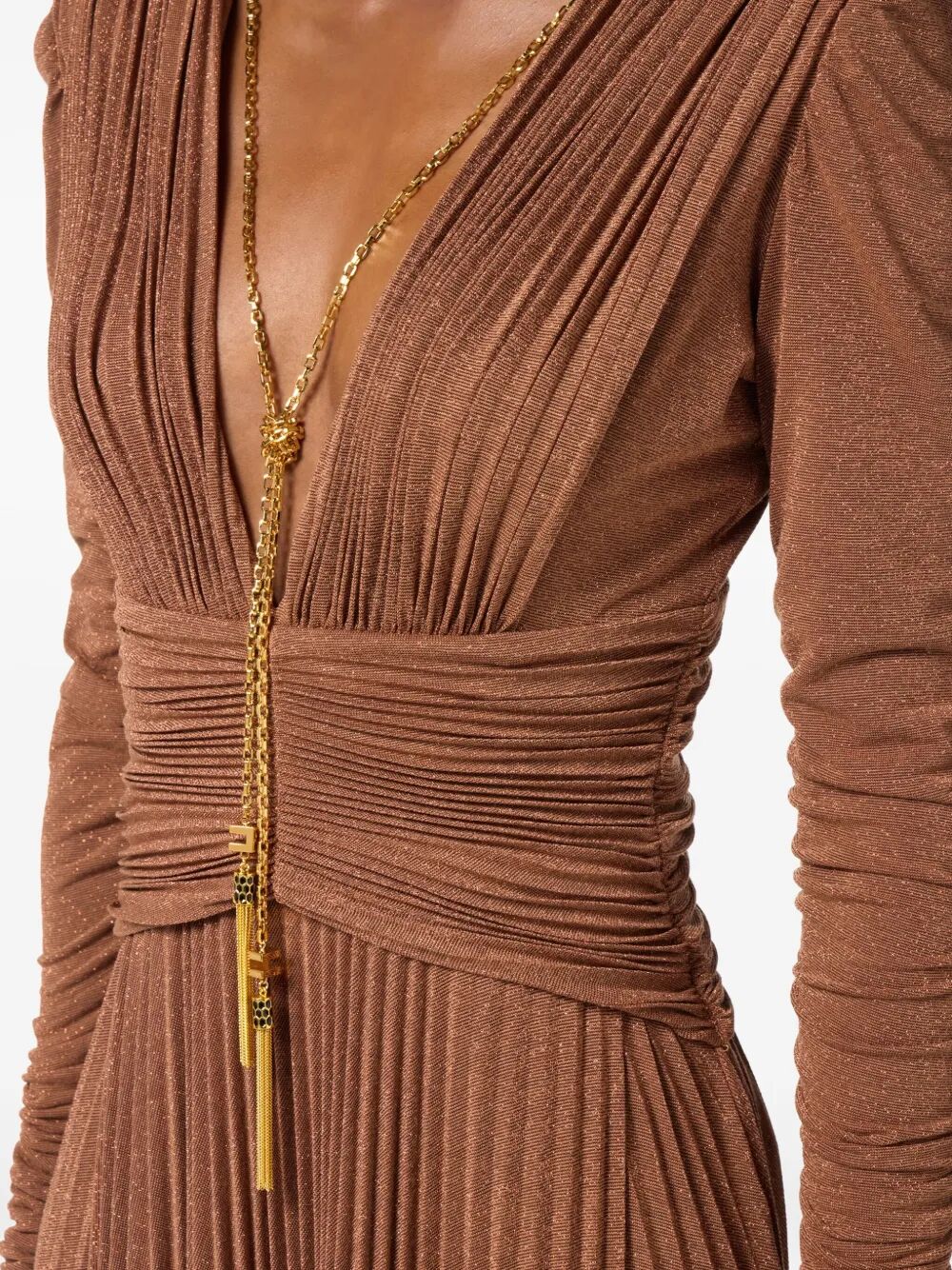 ABITO RED CARPET IN JERSEY LUREX CON COLLANA