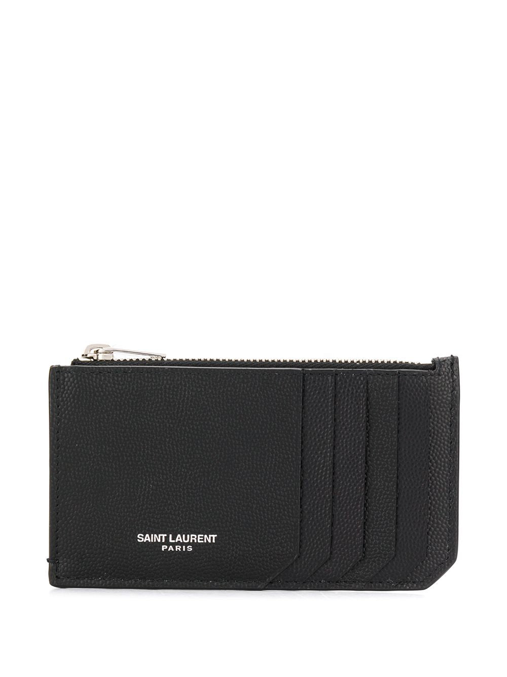 FRAGMENTS ZIPPED CARD CASE IN GRAIN DE POUDRE LEATHER