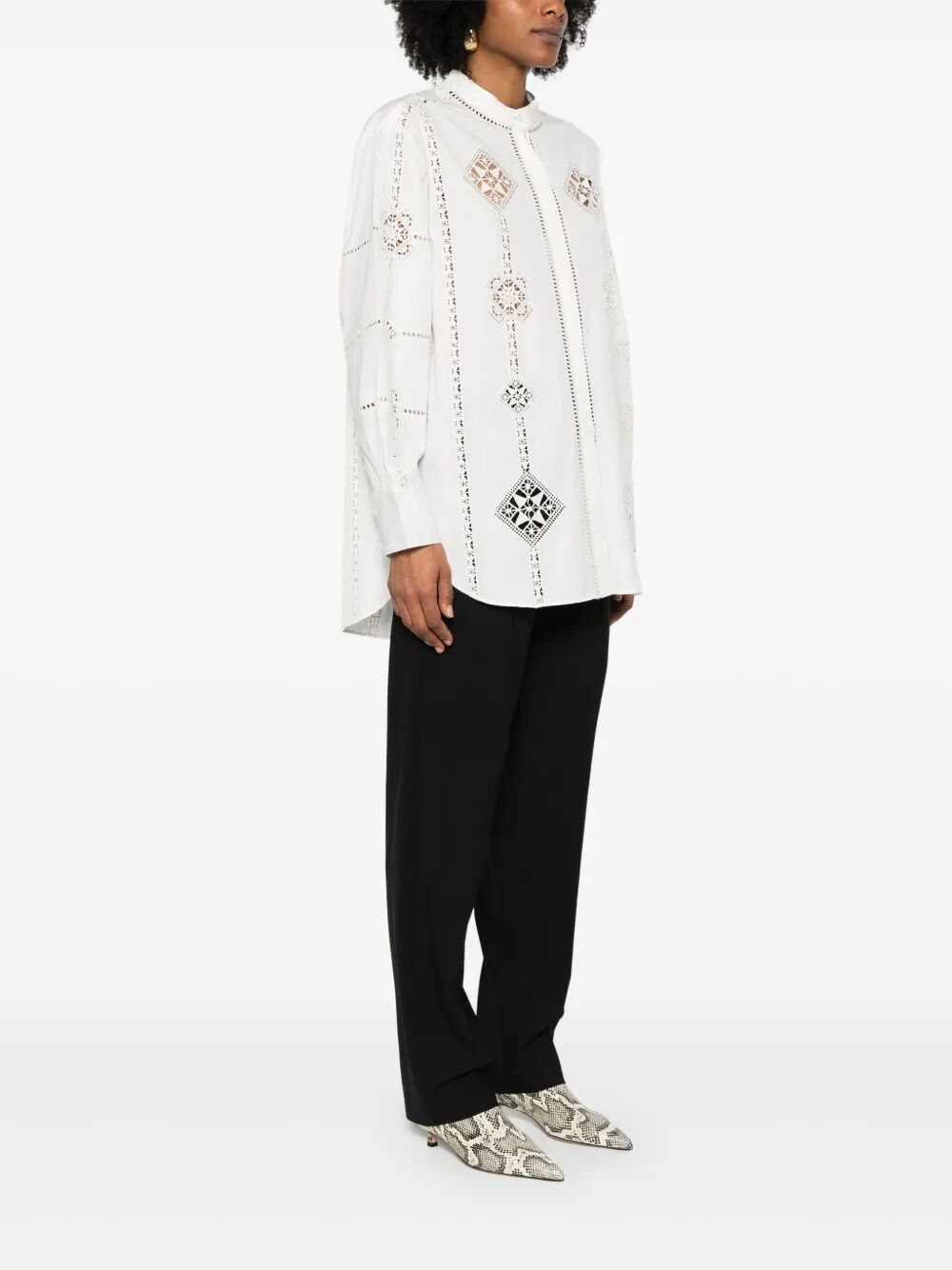 SOELINE OPENWORK POPLIN SHIRT