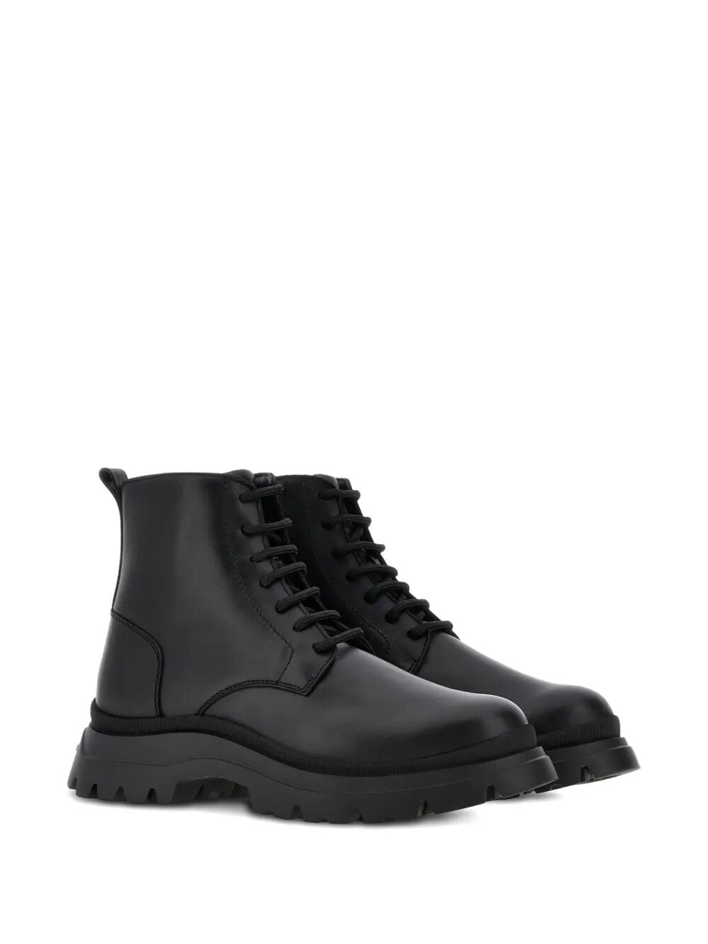 H692 LACE-UP LEATHER BOOTS WITH ZIP