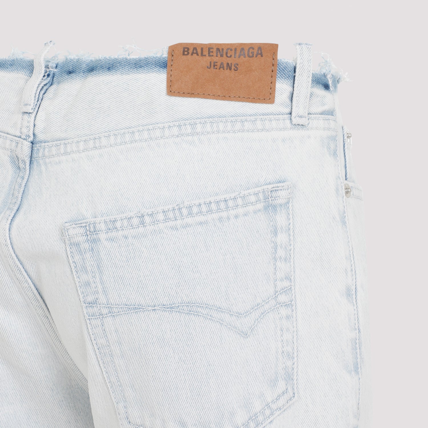 Cut Off Waistband Jeans