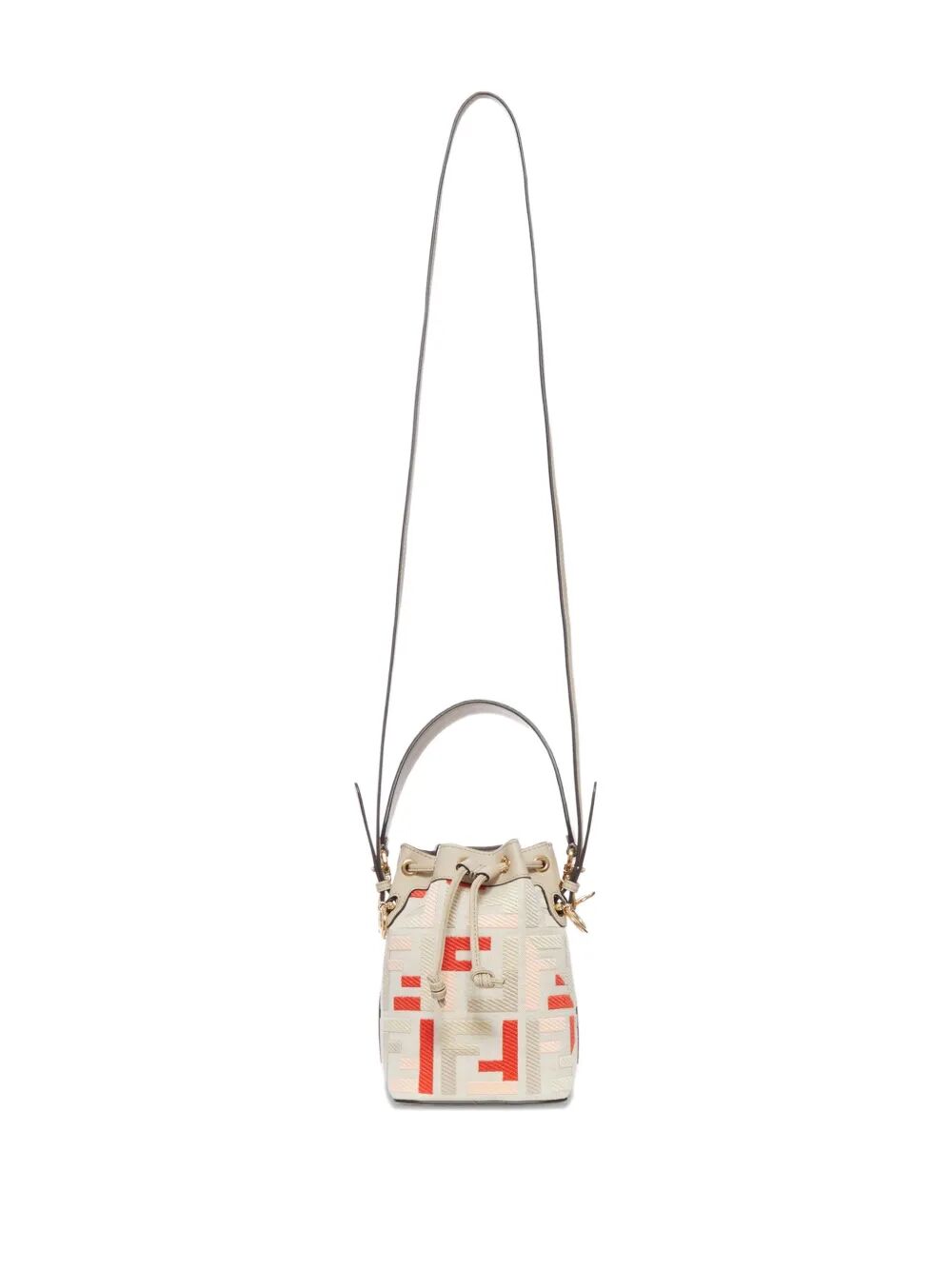 MINI MON TRESOR FF-JACQUARD BUCKET BAG