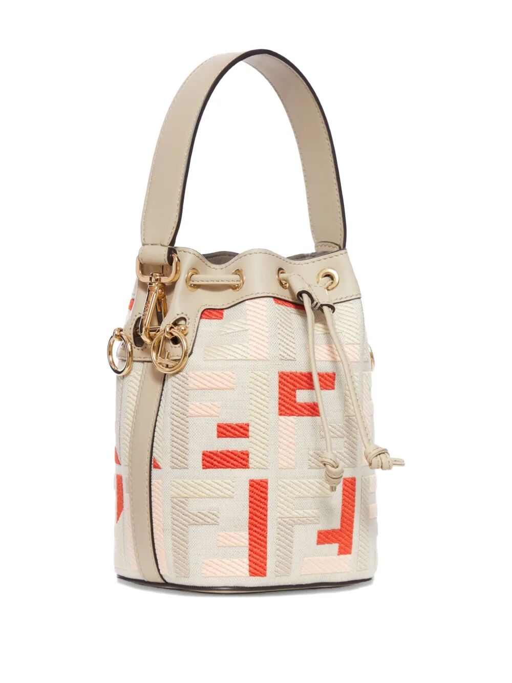 MINI MON TRESOR FF-JACQUARD BUCKET BAG