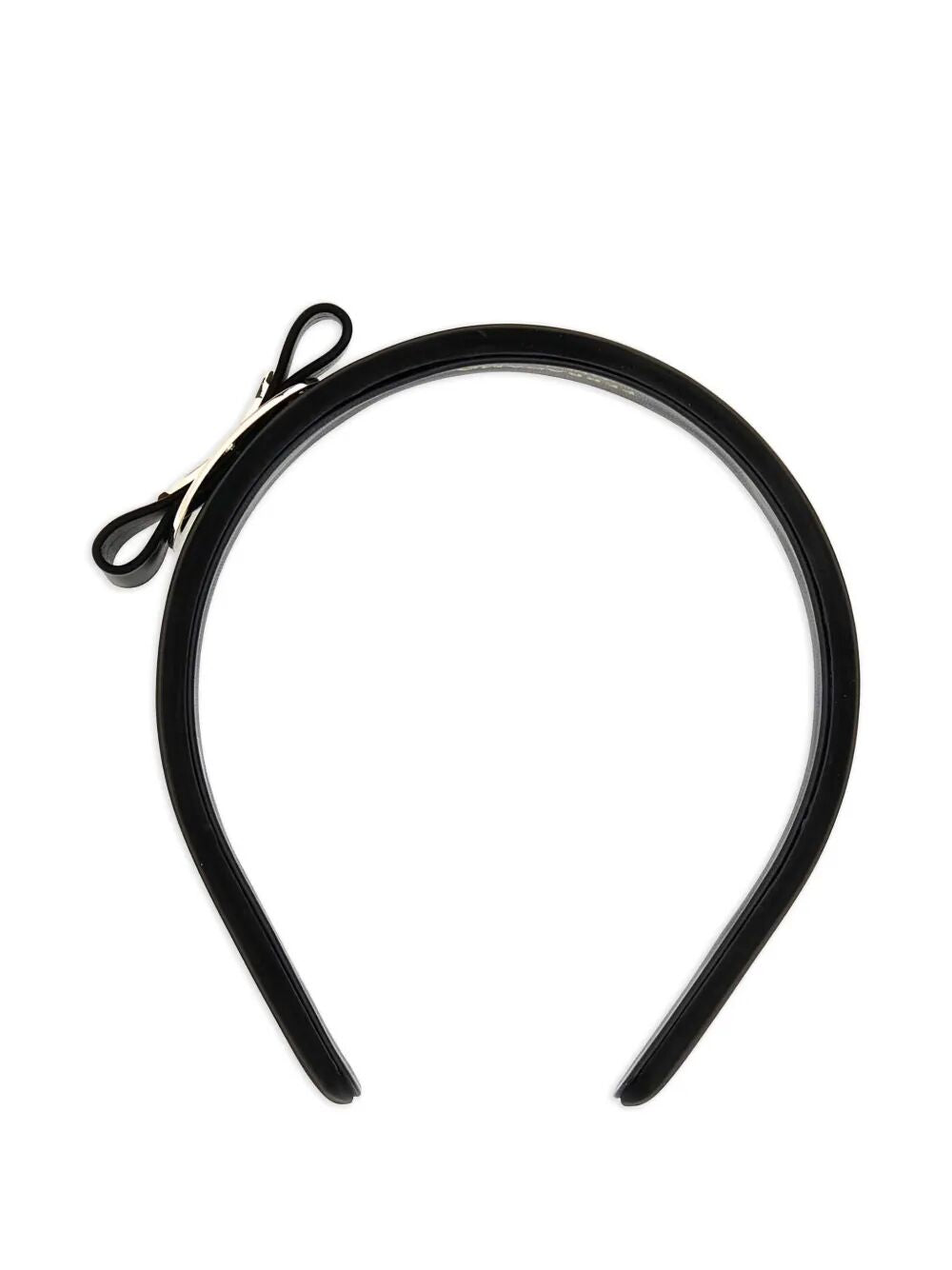BOW-EMBELLISHED LEATHER HEADBAND