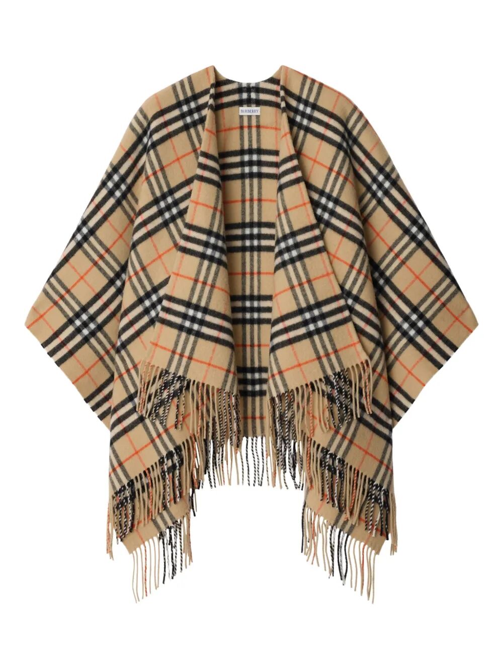 CHECK WOOL CASHMERE CAPE