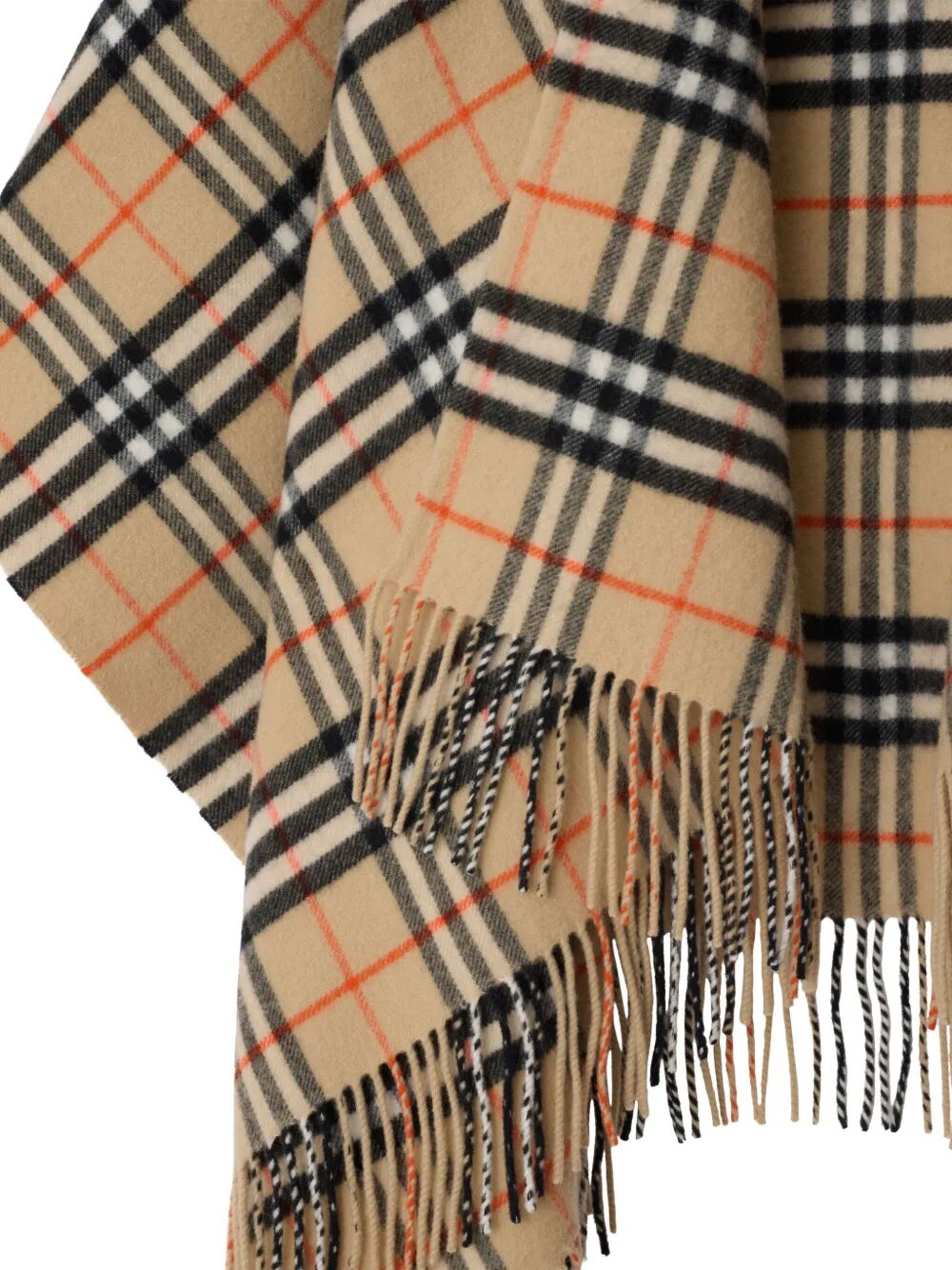 CHECK WOOL CASHMERE CAPE
