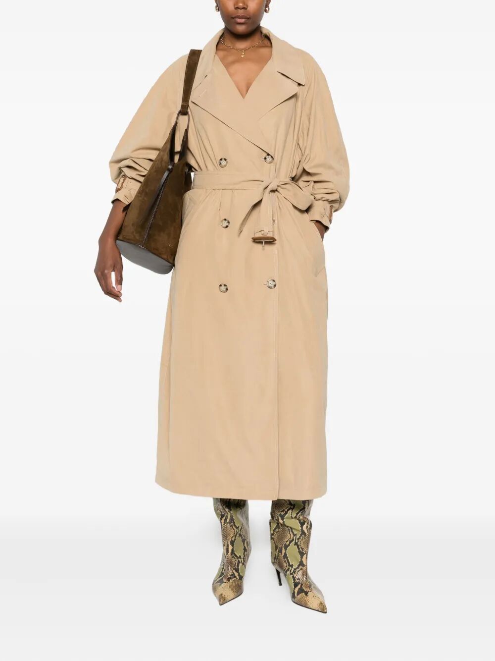 ELEA DOUBLE-BREASTED FLOWING TRENCH COAT
