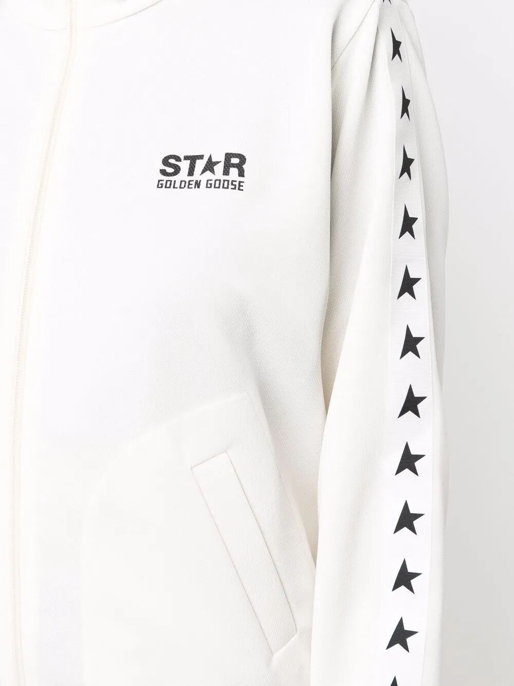 ZIPPED SWEATSHIRT WITH GROSGRAIN STRIP AND STARS