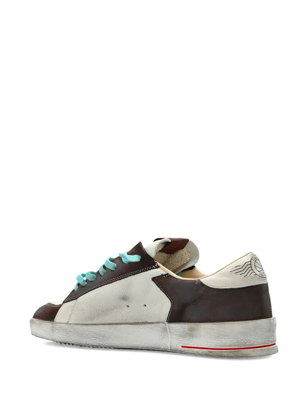 STARDAN TWO-TONE DISTRESSED FINISH LEATHER SNEAKERS