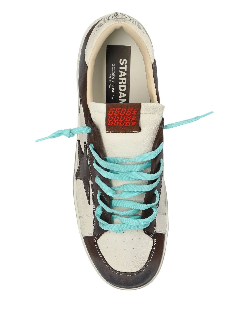 STARDAN TWO-TONE DISTRESSED FINISH LEATHER SNEAKERS