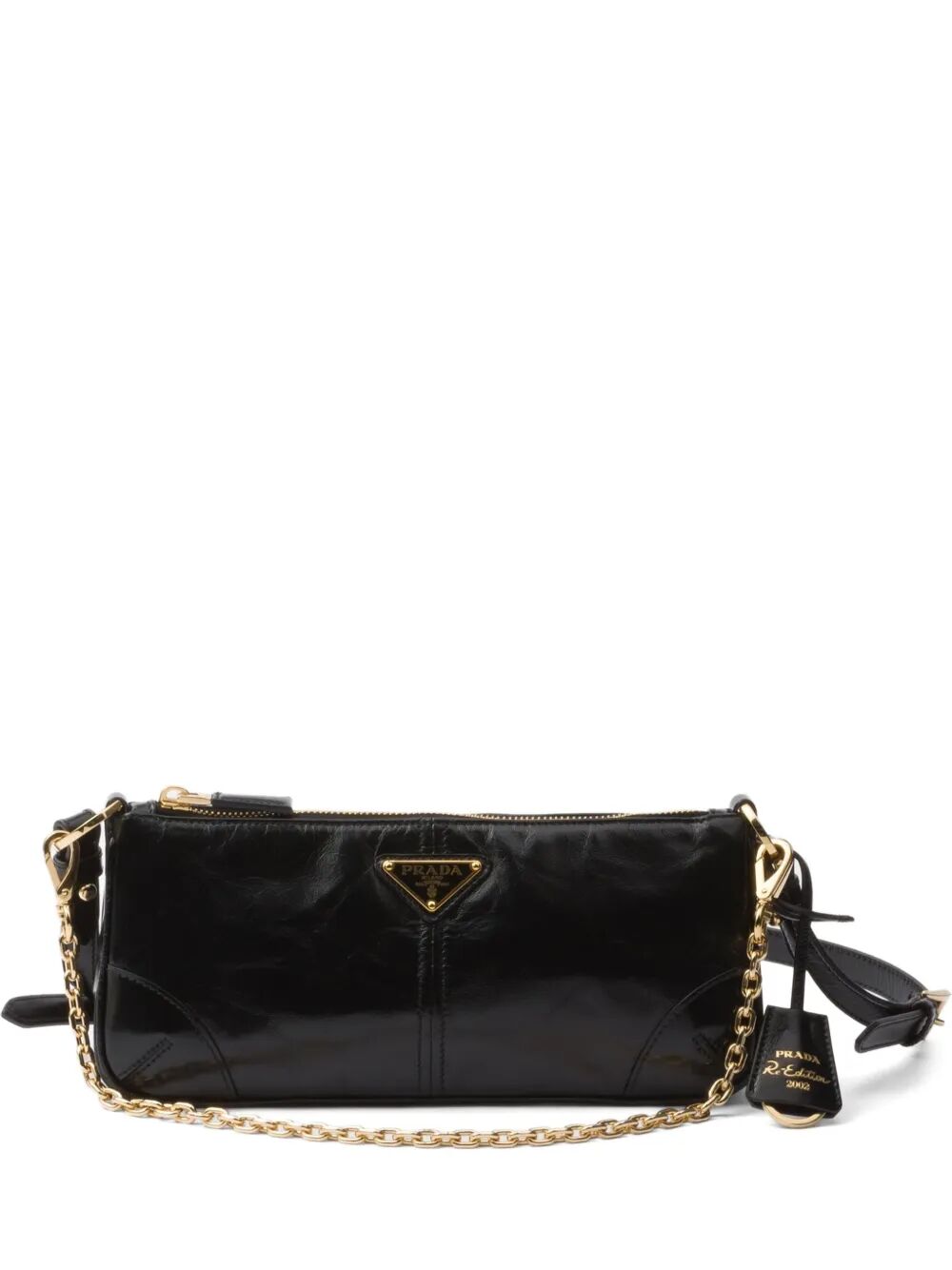 RE-EDITION 2002 MEDIUM SHINY FINISH LEATHER SHOULDER BAG