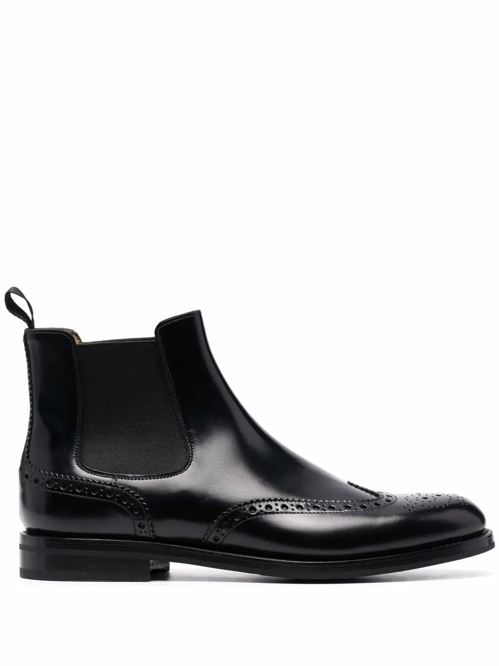 CHARLIZE BROGUE-DETAIL CHELSEA BOOTS