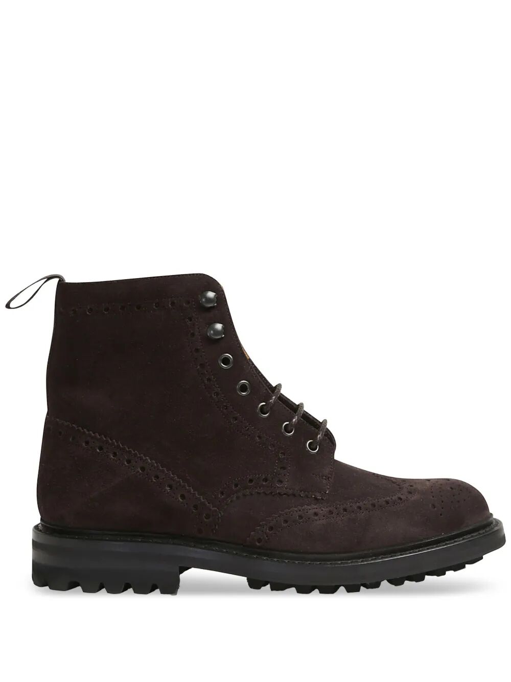 BROGUE DETAILS SUEDE ANKLE BOOTS