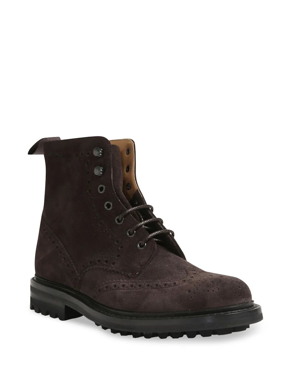 BROGUE DETAILS SUEDE ANKLE BOOTS