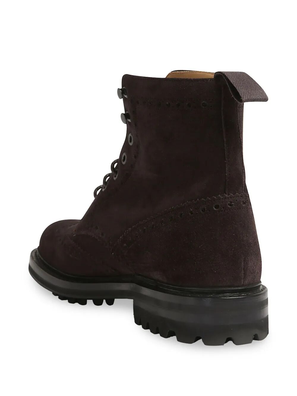 BROGUE DETAILS SUEDE ANKLE BOOTS