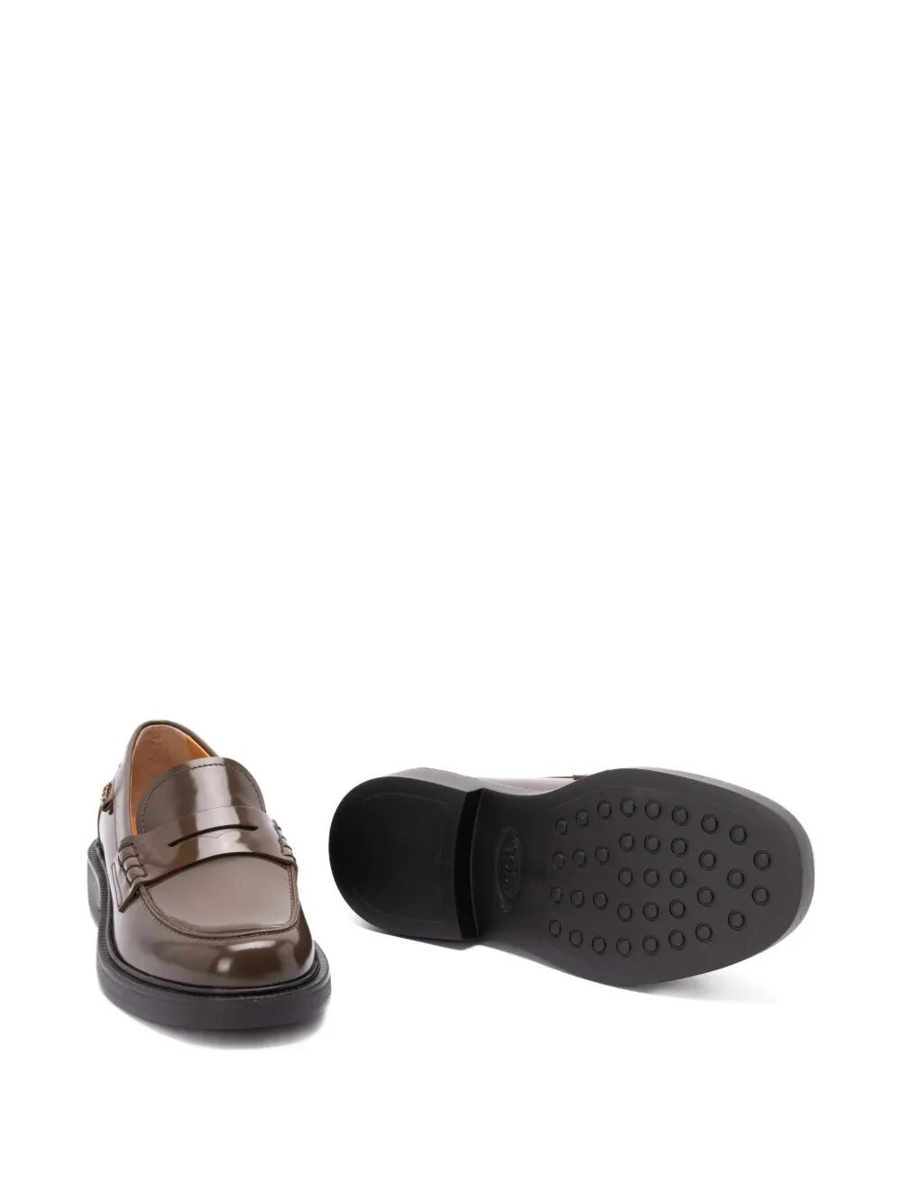 SHADED FINISHING LEATHER PENNY LOAFERS