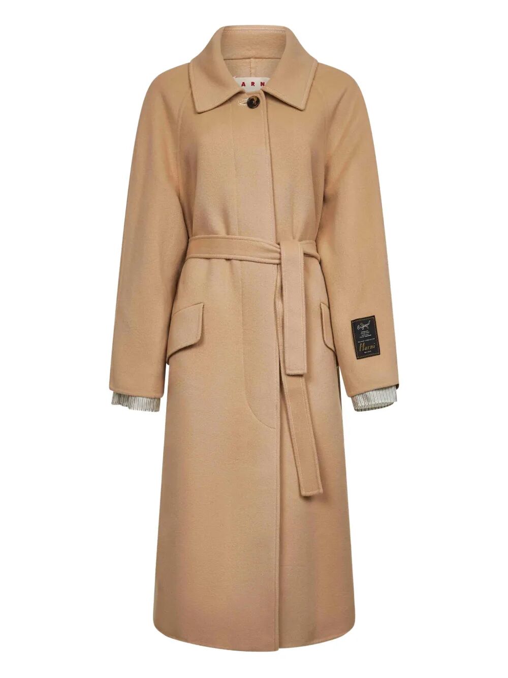 RAGLAN-SLEEVES BELTED COAT