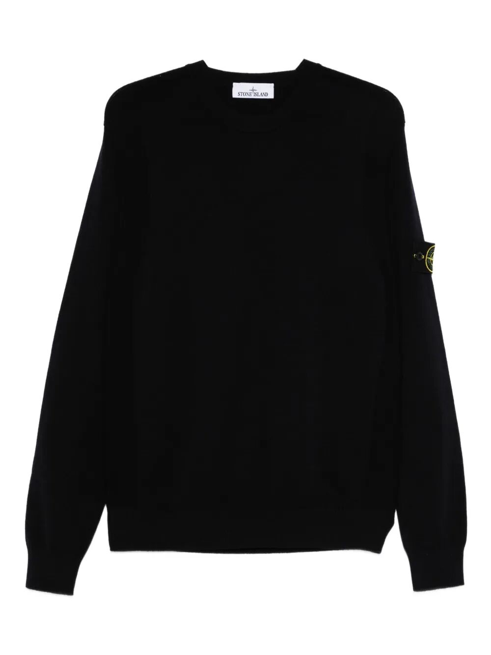STRETCH WOOL CREWNECK SWEATER WITH REVERSE STITCH DETAILS