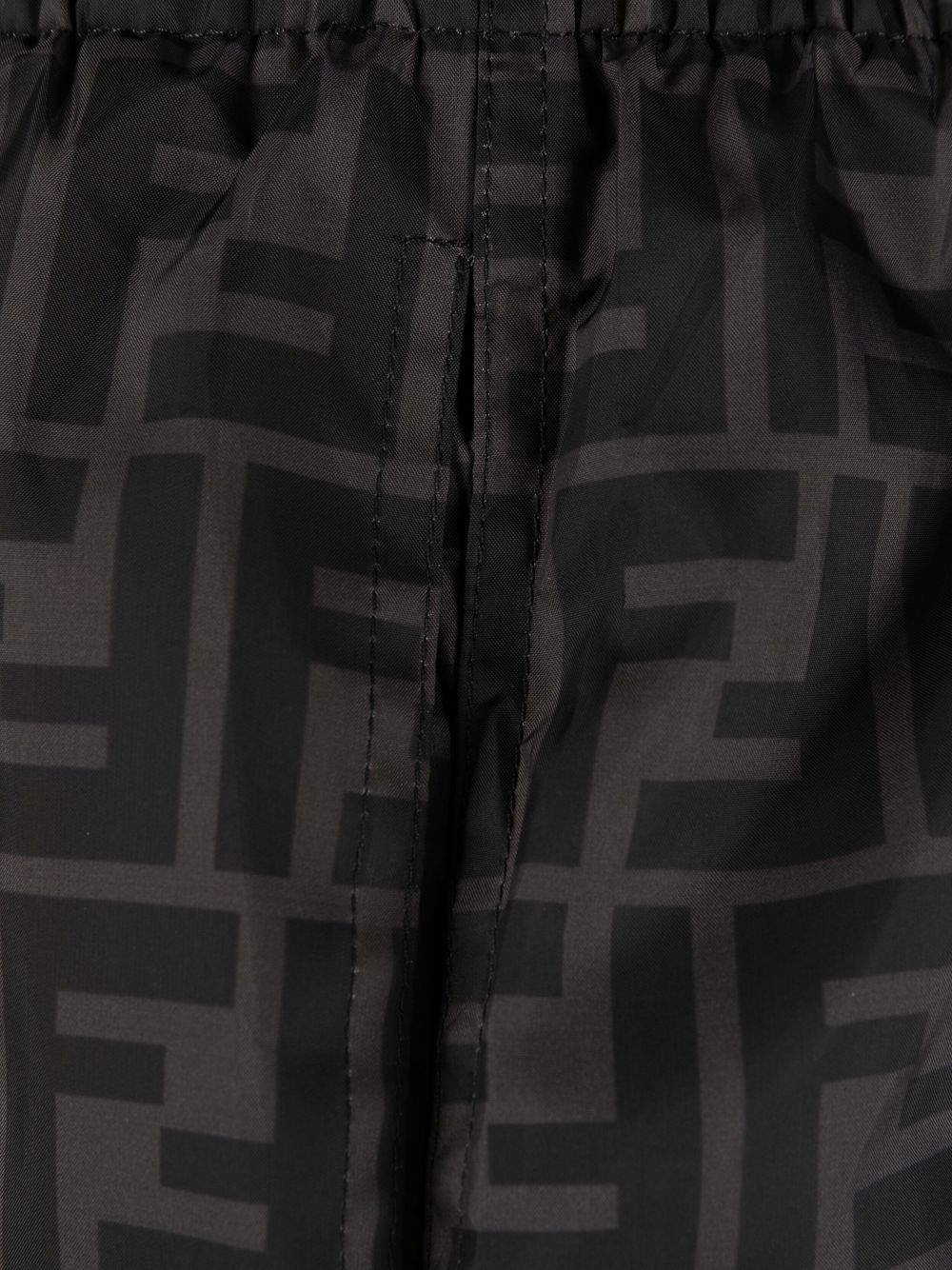 TECH FABRIC WITH ALL-OVER FF PATTERN SWIM SHORTS
