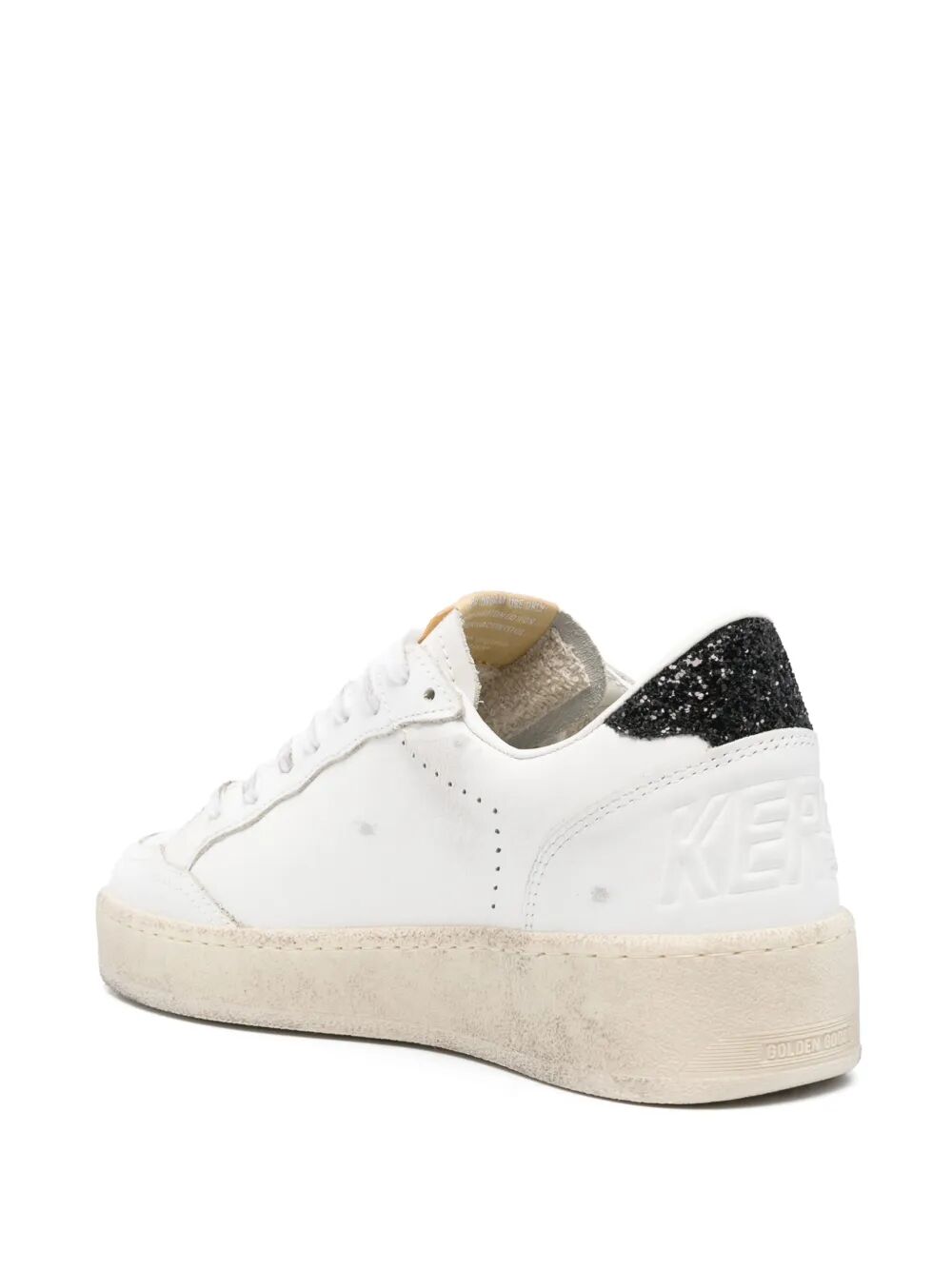 BALL STAR 2 SNEAKERS WITH GOLD GLITTER STAR AND BLACK GLITTER HEEL TAB