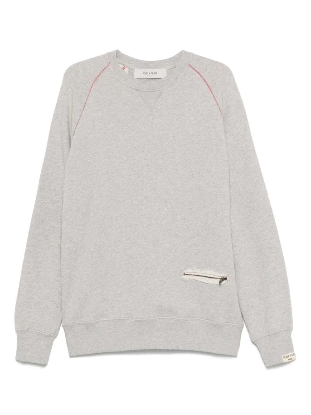 CONTRAST STITCHING COTTON SWEATSHIRT