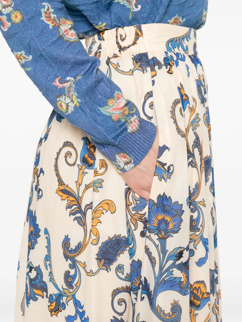 PAISLEY-PRINT COTTON MAXI SKIRT