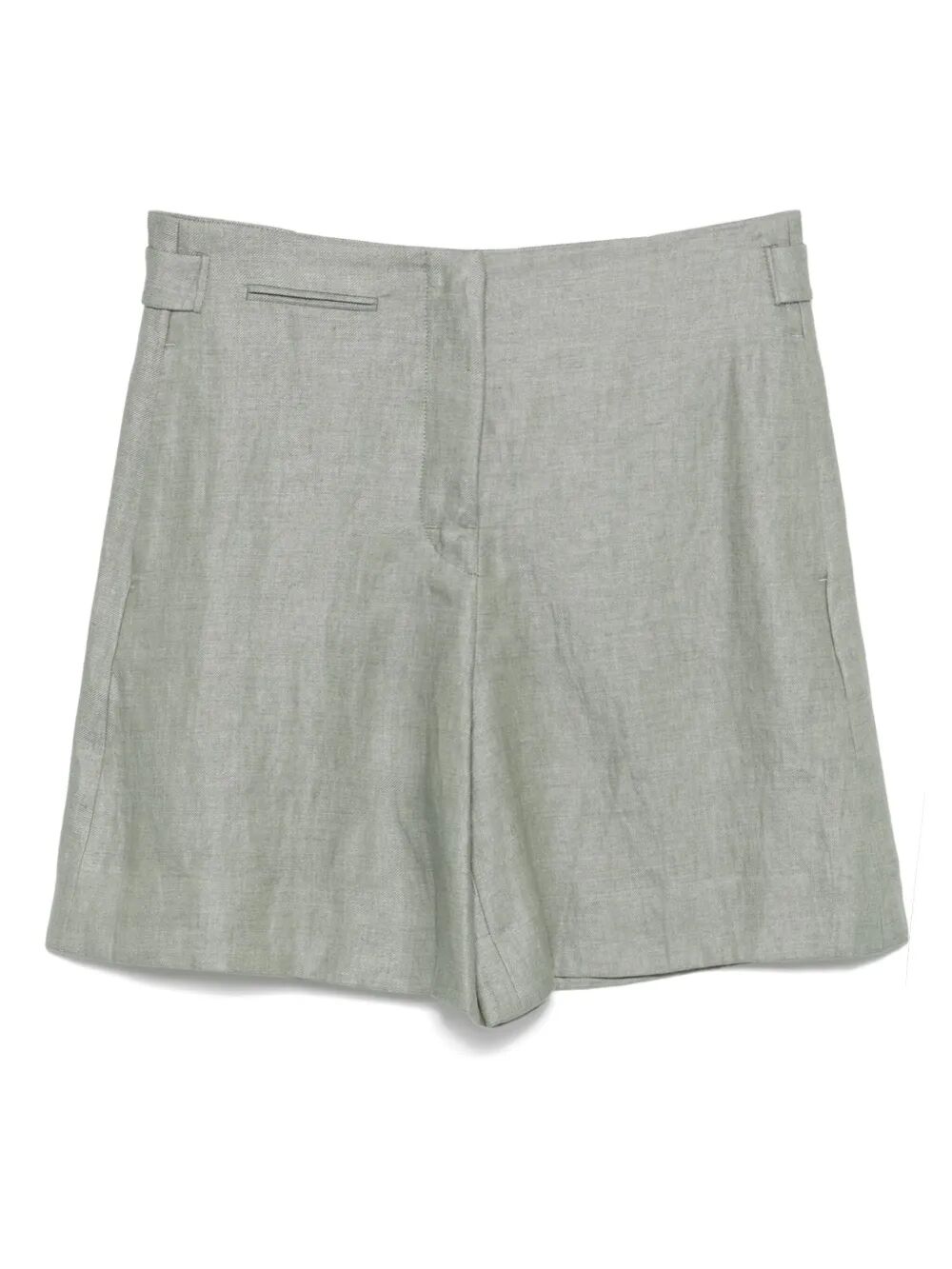 HIGH-WAISTED LINEN BERMUDAS