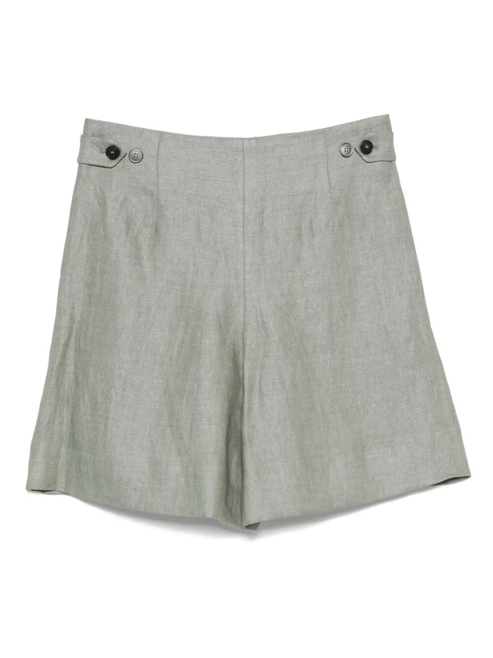 HIGH-WAISTED LINEN BERMUDAS