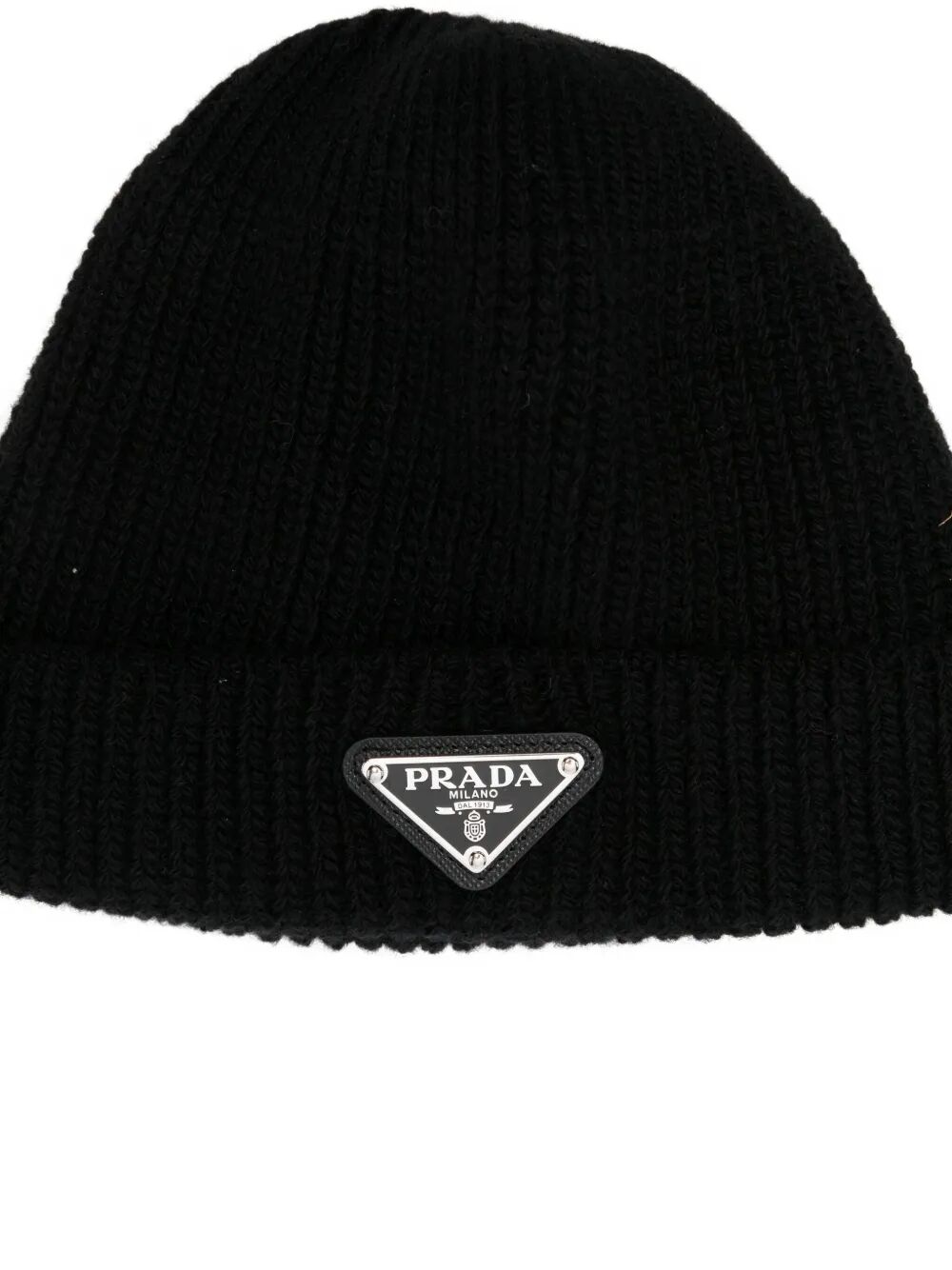 RIBBED LOGO-PLAQUE BEANIE
