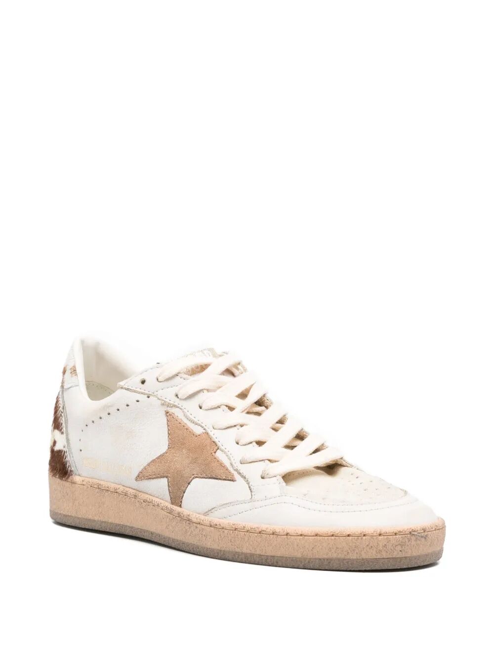 BALL STAR SNEAKERS IN LEATHER WITH SUEDE STAR AND HORSY COW PRINTED HEEL TAB
