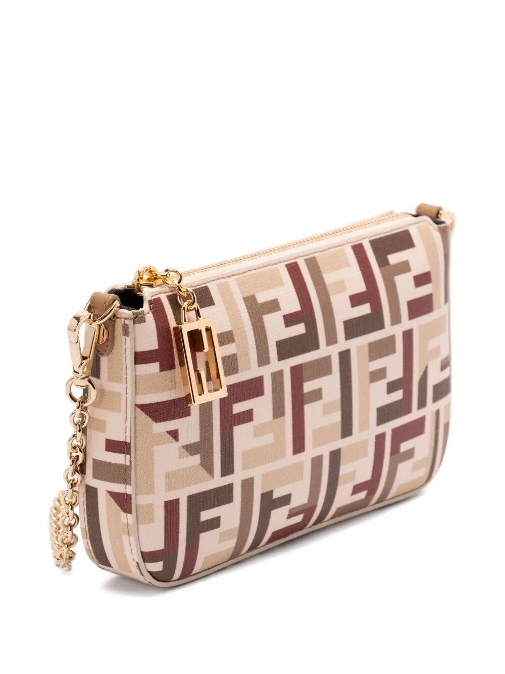 FF FABRIC BAGUETTE POUCH WITH CHAIN