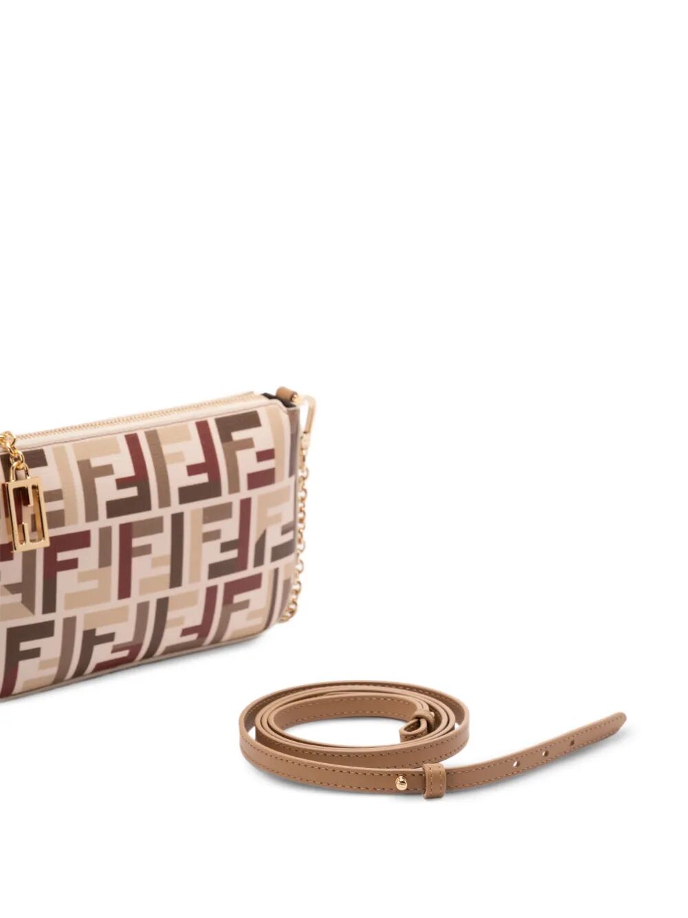 FF FABRIC BAGUETTE POUCH WITH CHAIN