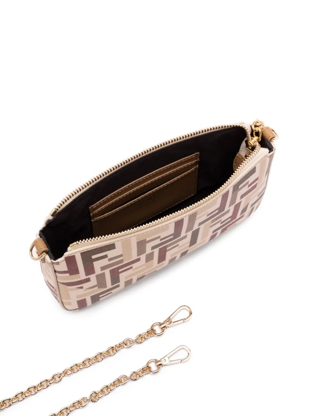 FF FABRIC BAGUETTE POUCH WITH CHAIN