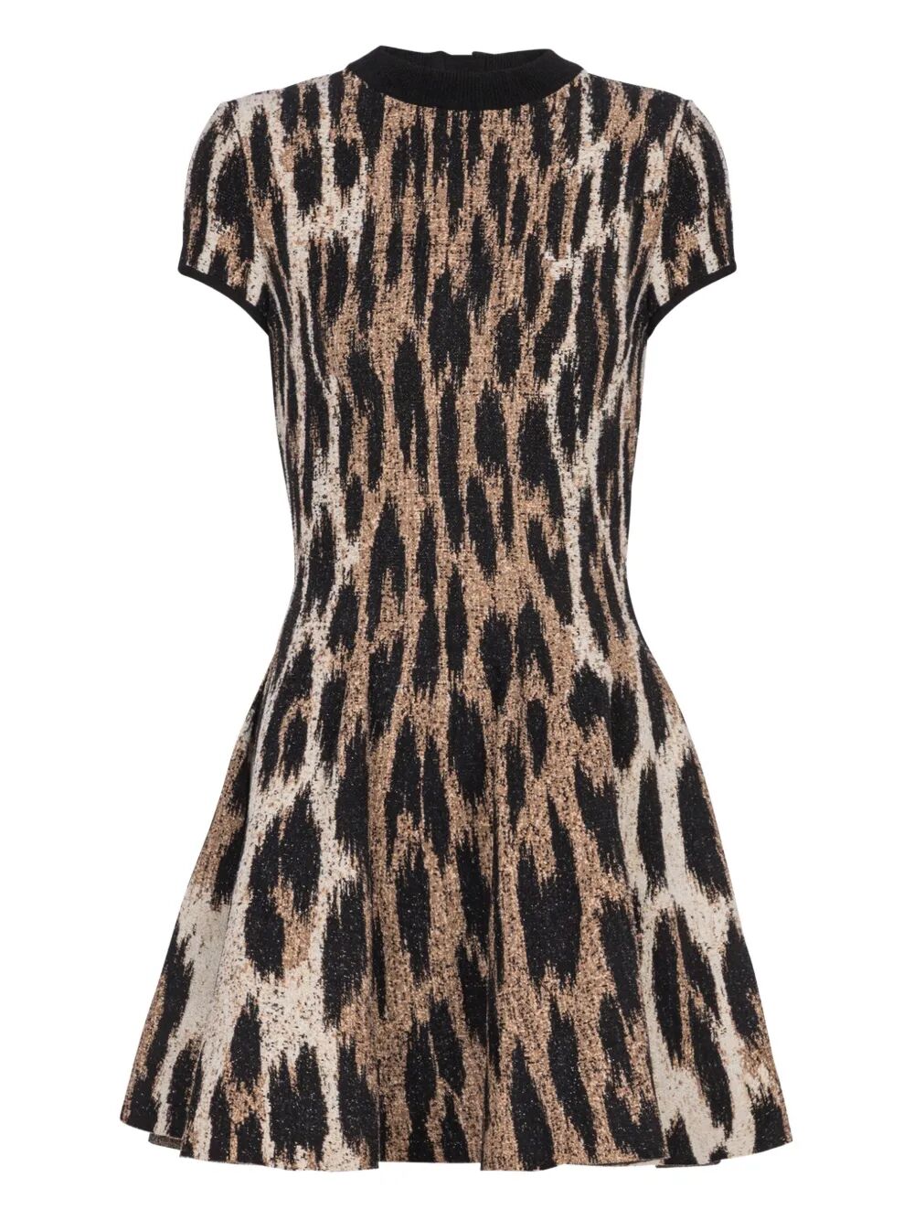 LEOPARD JACQUARD SHORT DRESS