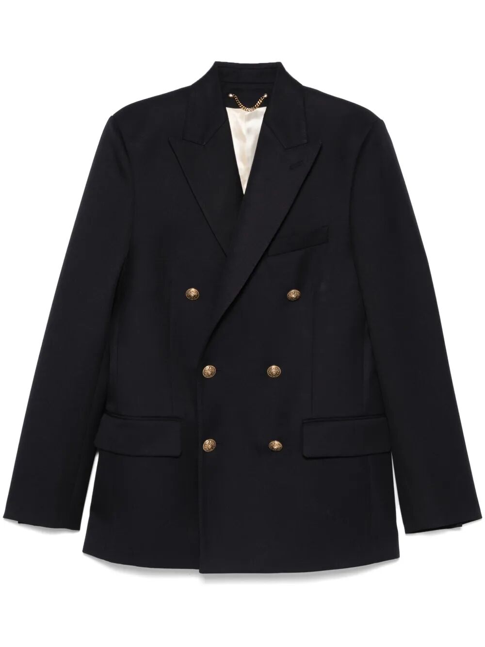 DOUBLE-BREASTED WOOL BLEND BLAZER
