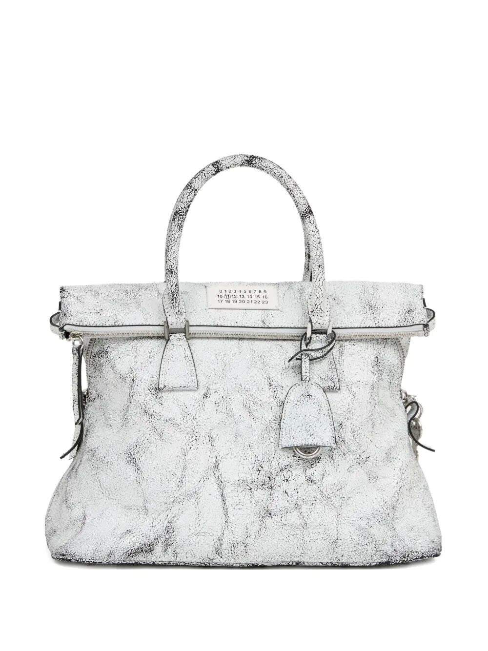 5AC LOVED TO DEATH CRACKLED EFFECT LEATHER MEDIUM BAG