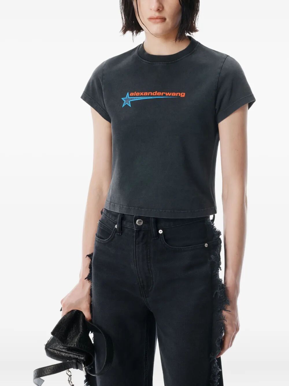 CRYSTAL HOTFIX STAR JERSEY T-SHIRT
